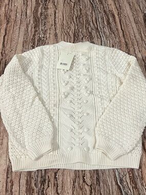 Sezane Cream Cable Knit Turtleneck Sweater